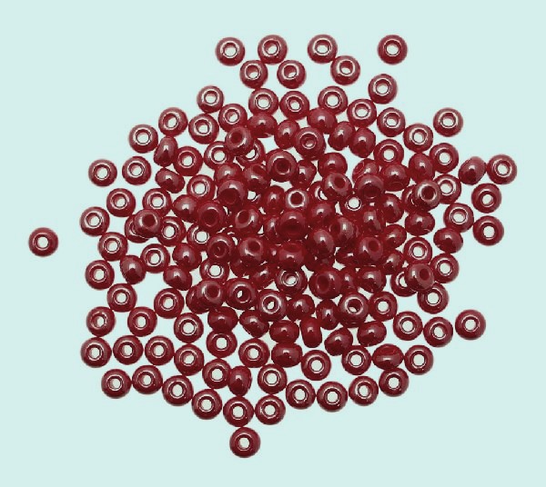 Conteria in vetro, dimensione 4,5x3mm., colore Rosso scuro perlato