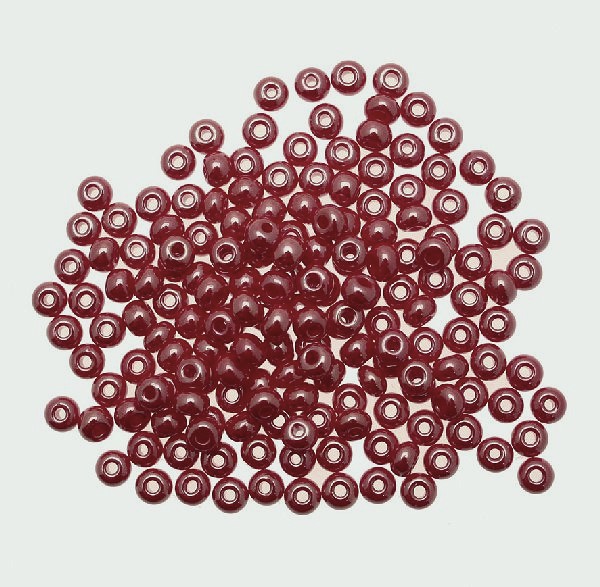 Conteria in vetro, dimensione 4,5x3mm., colore Rubino perlato
