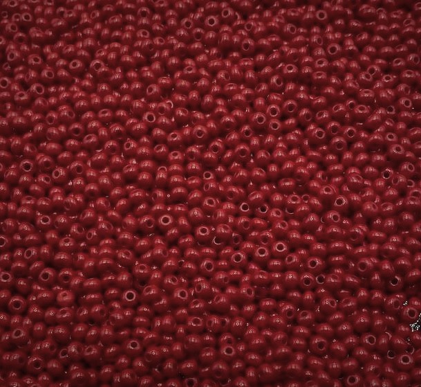 Conteria in vetro, 3,5x2,2 mm., colore Rosso opaco