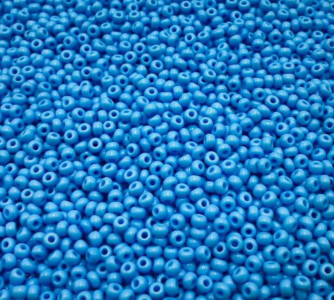 Conteria in vetro, 3,5x2,2 mm., colore Azzurro opaco
