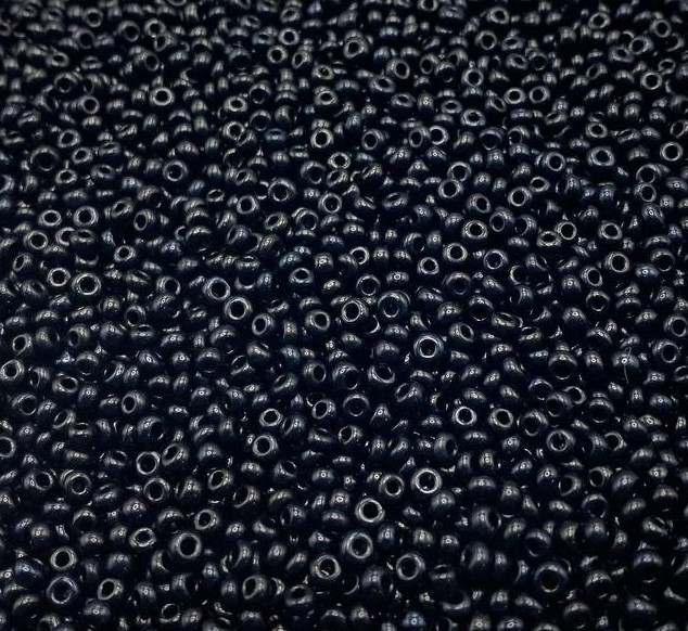 Conteria in vetro, 3,5x2,2 mm., colore Nero