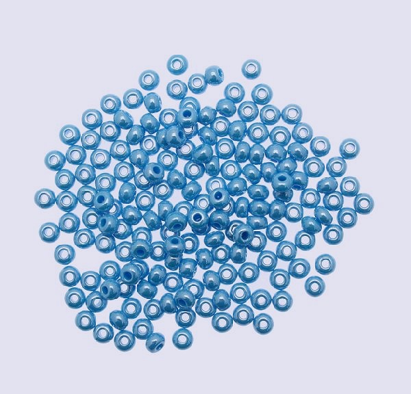 Conteria in vetro, dimensione 4,5x3mm., colore Acquamarina Perlato