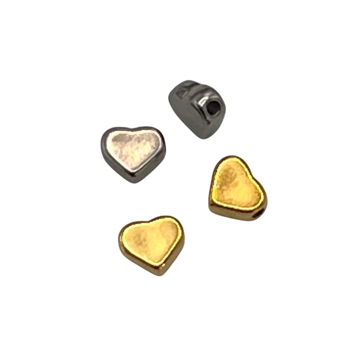 Distanziatore a forma di Cuore, liscio, dimensione 6X7 mm., in Acciaio