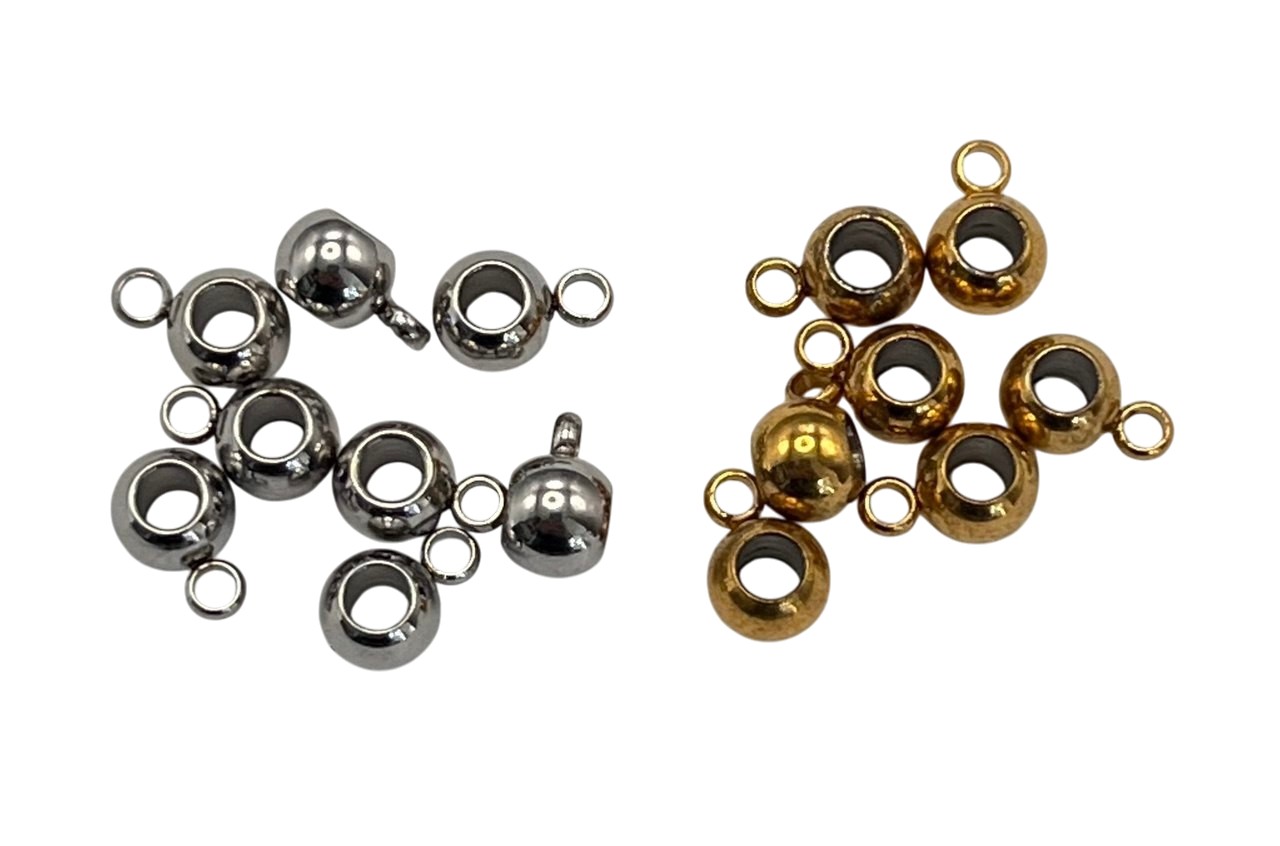 Distanziatore a forma di rondella Bombata con anello, in Acciaio, 4,4x8,5mm.