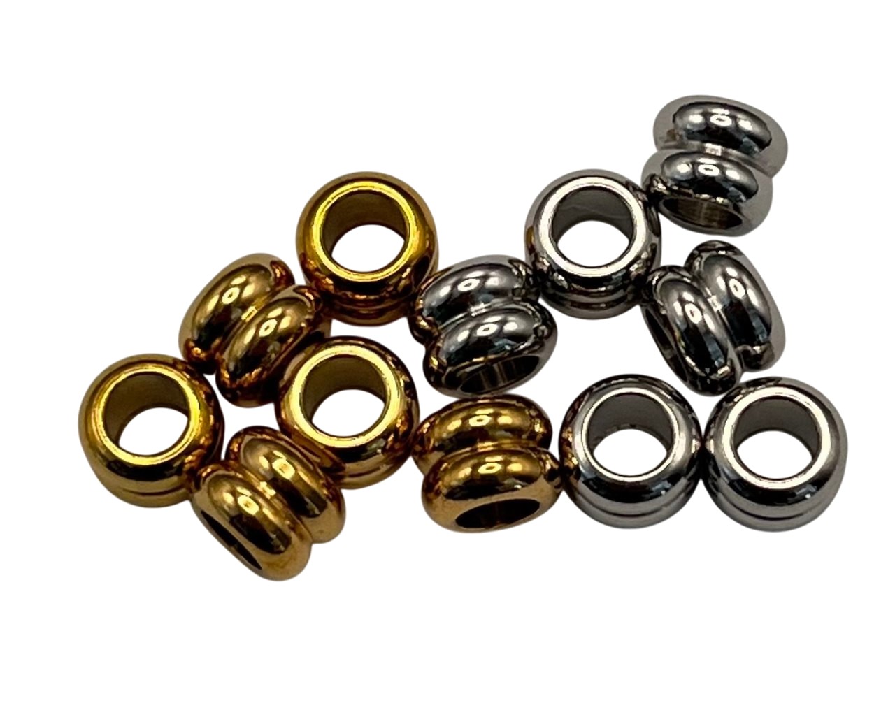 Distanziatore a rondella doppia, 6x7,9 mm., in Acciaio