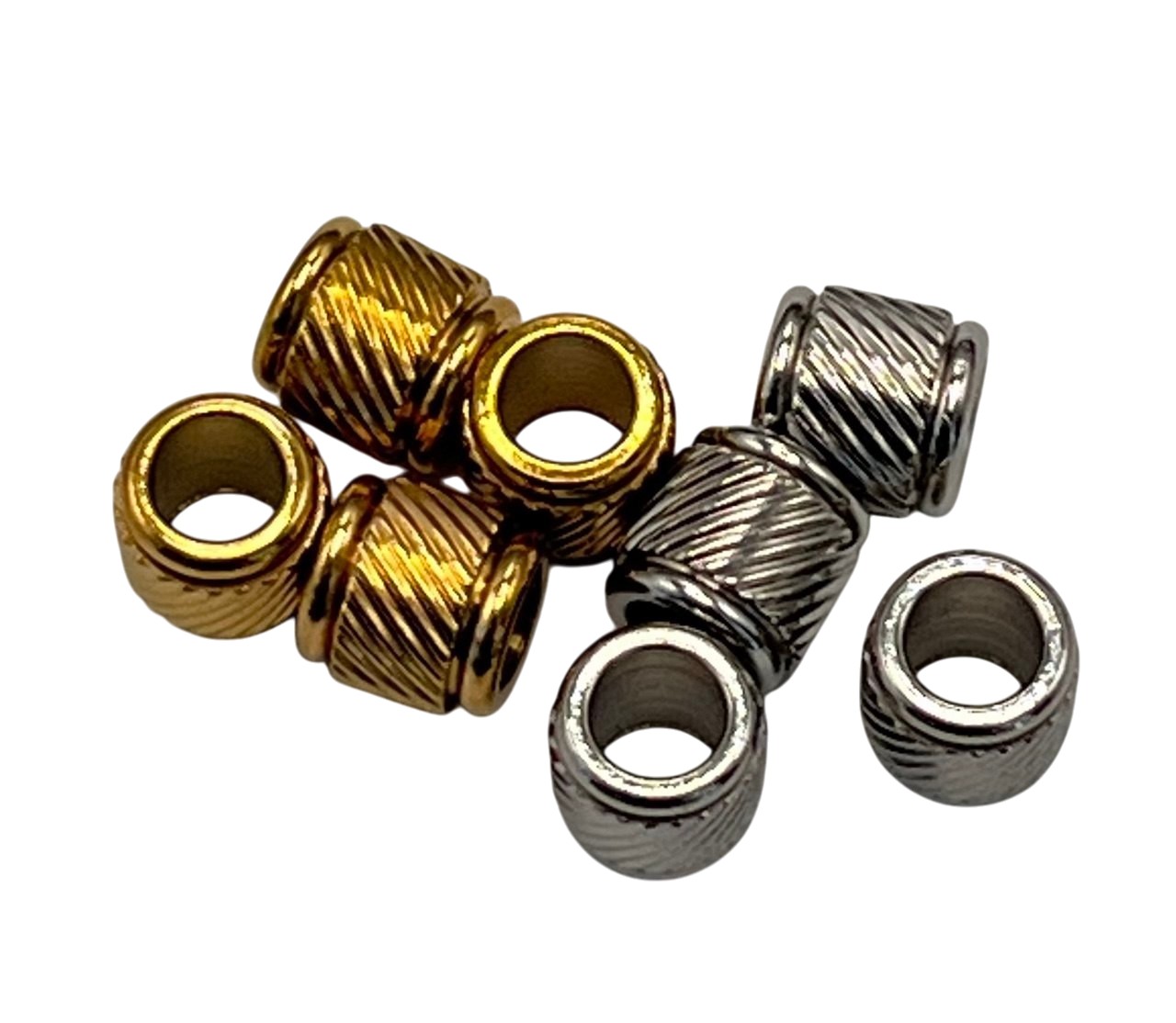 Distanziatore Tubo, con Righe oblique, in Acciaio, misura 8x8 mm.