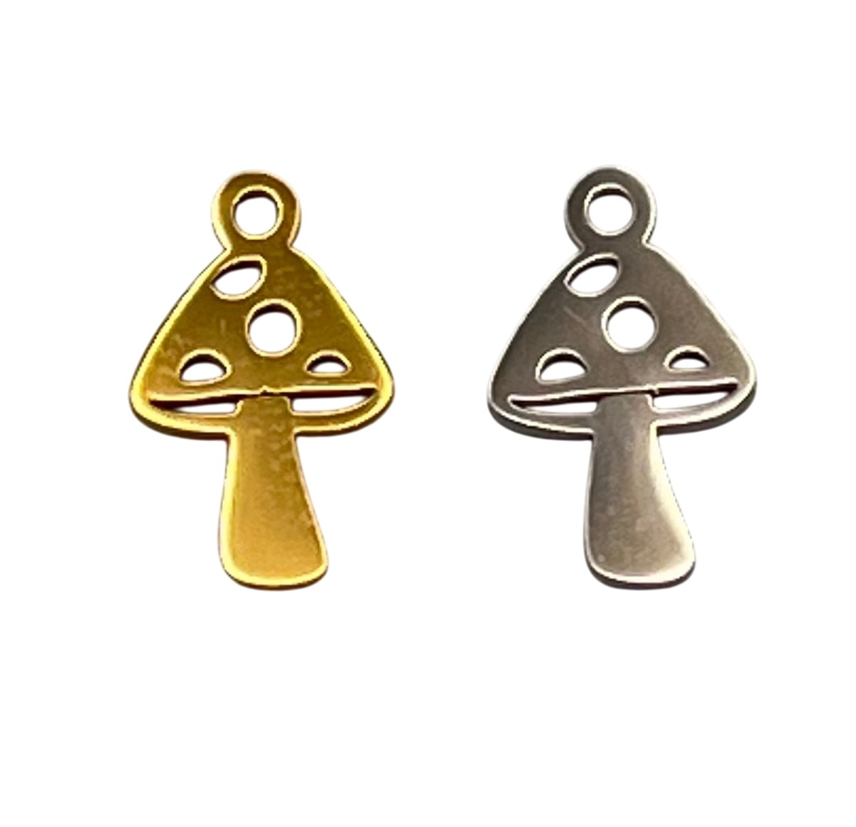 Ciondolo a forma di Fungo, 7x12 mm., in Acciaio
