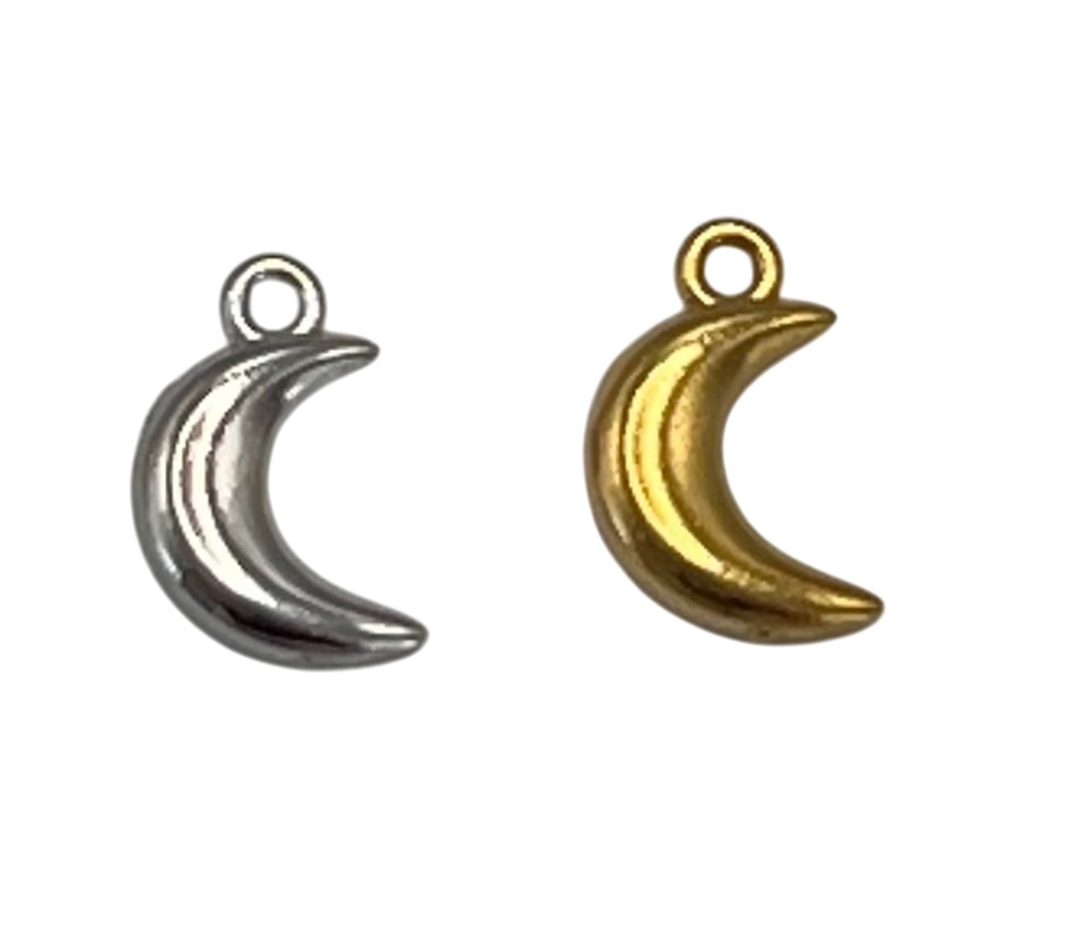 Ciondolo a forma di Luna Bombata, 6x10mm.