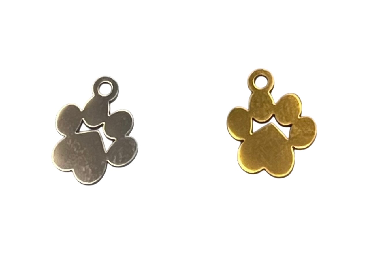 Ciondolo a forma di Impronta, 9x11mm., in Acciaio