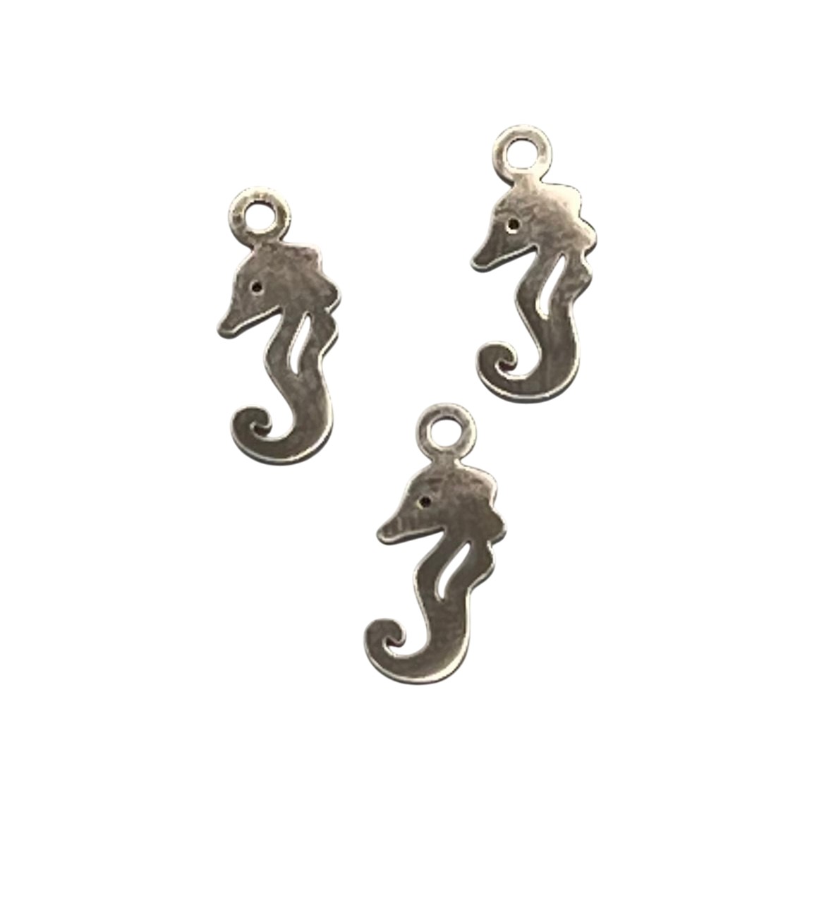 Ciondolo in acciaio, forma Cavalluccio Marino, 5x11mm
