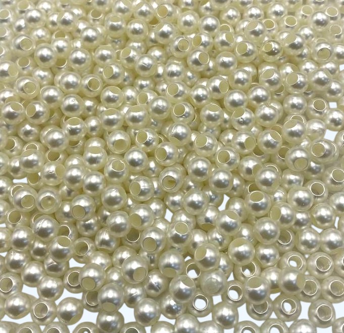 Perla in acrilico, 6mm, colore BIANCO PERLATO (Conf. da 20 pz.)
