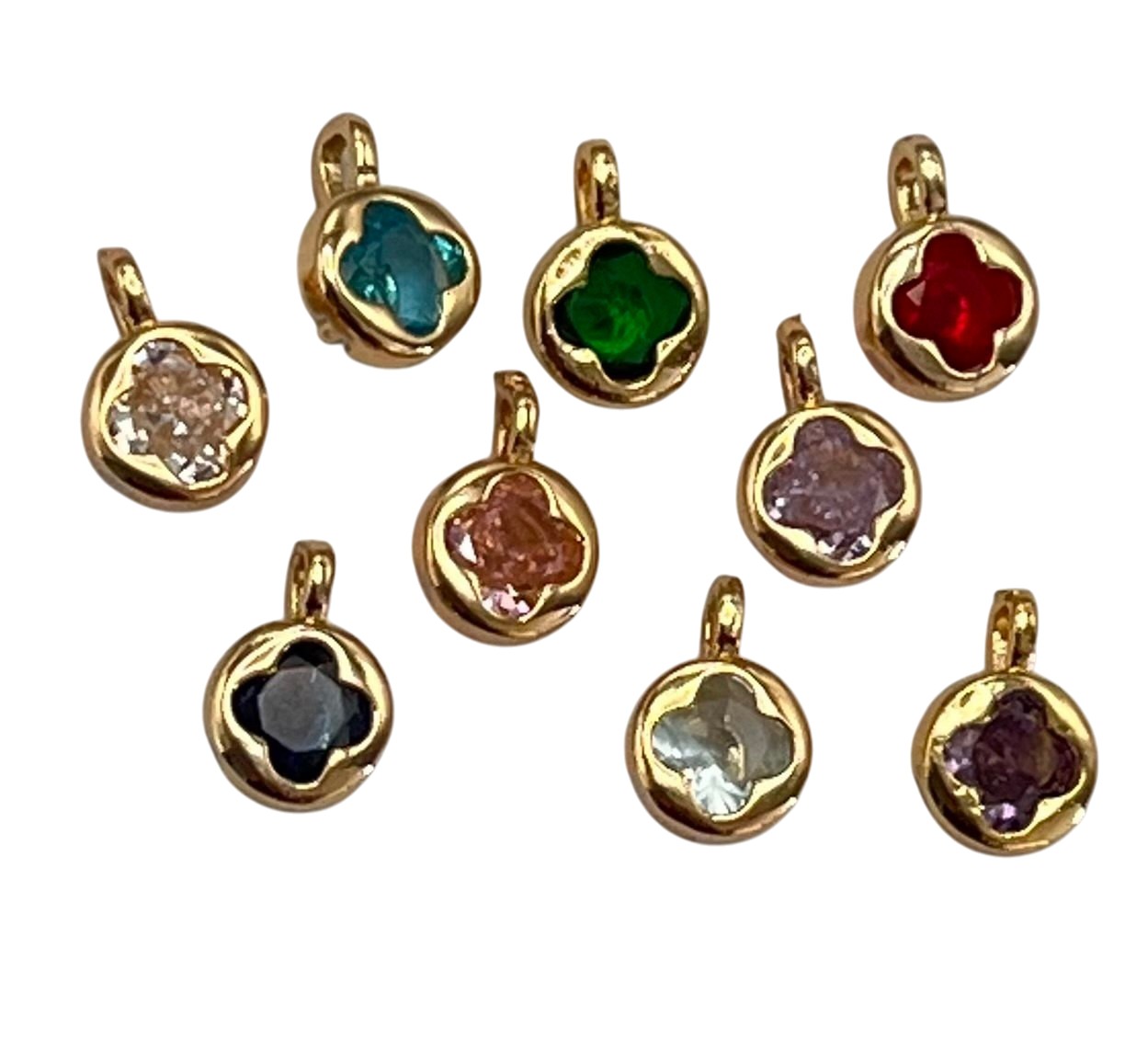 Ciondolo composto da castone e gemma a Fiore, 6x9mm